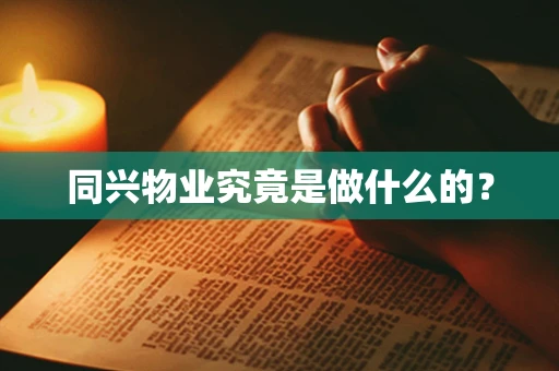 同兴物业究竟是做什么的？