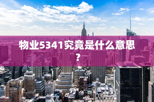 物业5341究竟是什么意思？