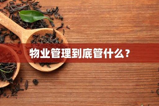 物业管理到底管什么？