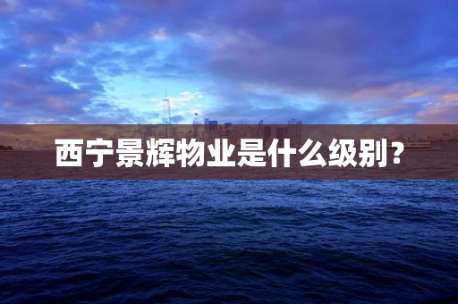 西宁景辉物业是什么级别？