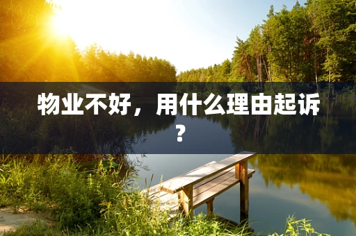 物业不好，用什么理由起诉？