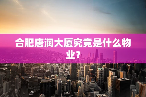 合肥唐润大厦究竟是什么物业？