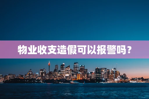 物业收支造假可以报警吗？