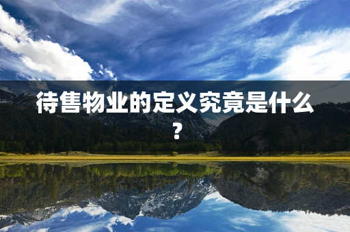 待售物业的定义究竟是什么？