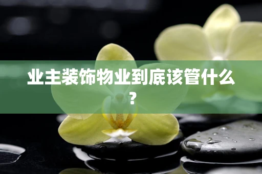业主装饰物业到底该管什么？
