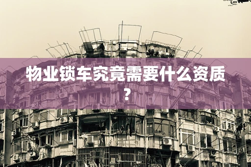 物业锁车究竟需要什么资质？