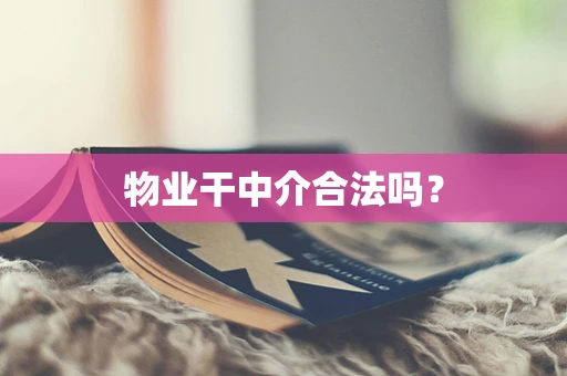 物业干中介合法吗？