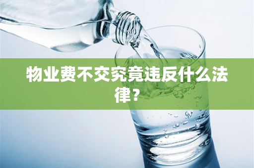 物业费不交究竟违反什么法律？
