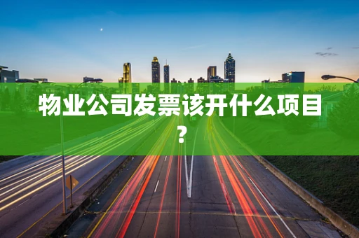 物业公司发票该开什么项目？