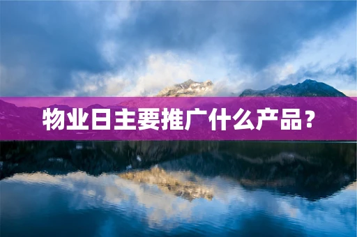 物业日主要推广什么产品？
