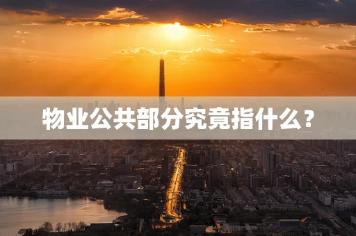 物业公共部分究竟指什么？