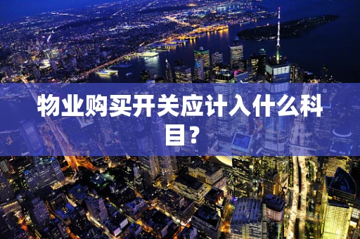 物业购买开关应计入什么科目？