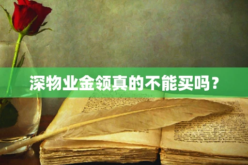 深物业金领真的不能买吗？